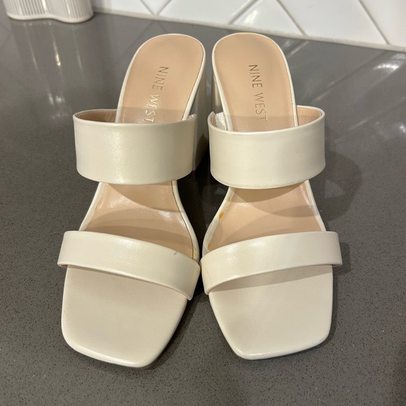 Nine West Cream Mules for Women - Picture 2 of 8